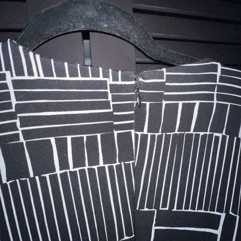 Calvin Klein Monochrome Geometric Long Sleeve Dress
